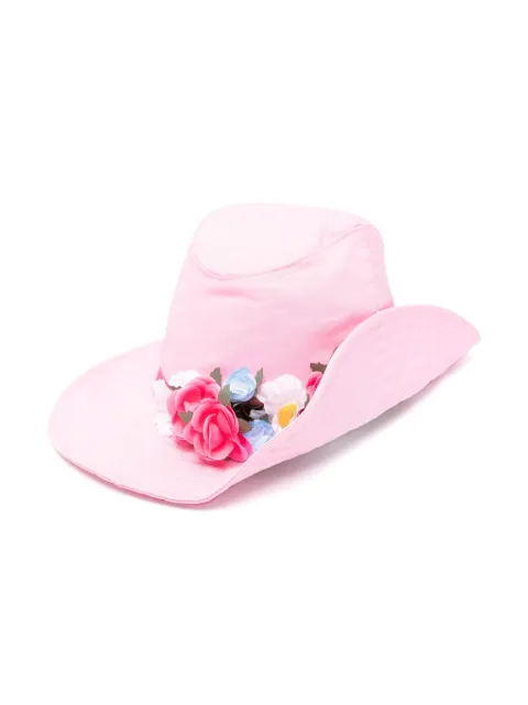 Monnalisa floral-appliqué sun hat