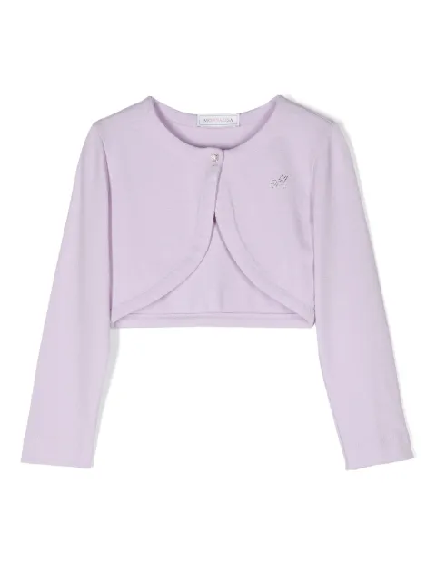 Monnalisa sequinned-logo cropped cardigan