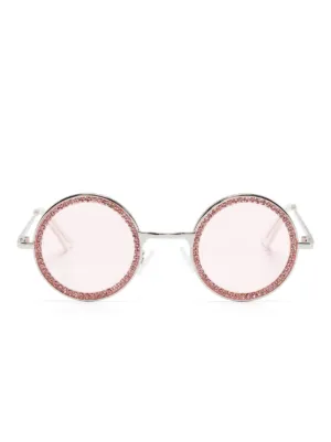 Monnalisa rhinestone embellished round frame Sunglasses Farfetch