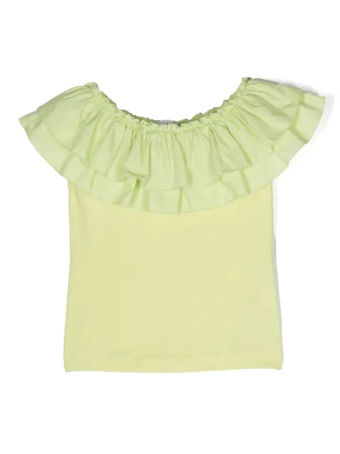 Monnalisa ruffle-trimmed cotton top