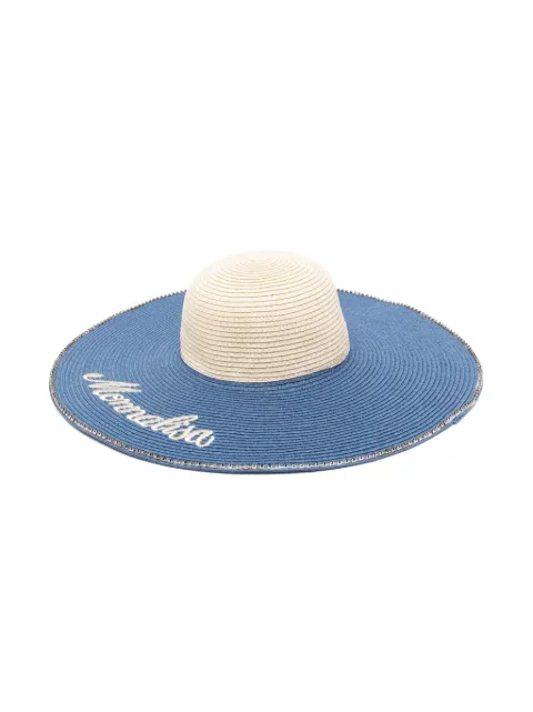 Monnalisa sombrero de verano con diseño de dos tonos