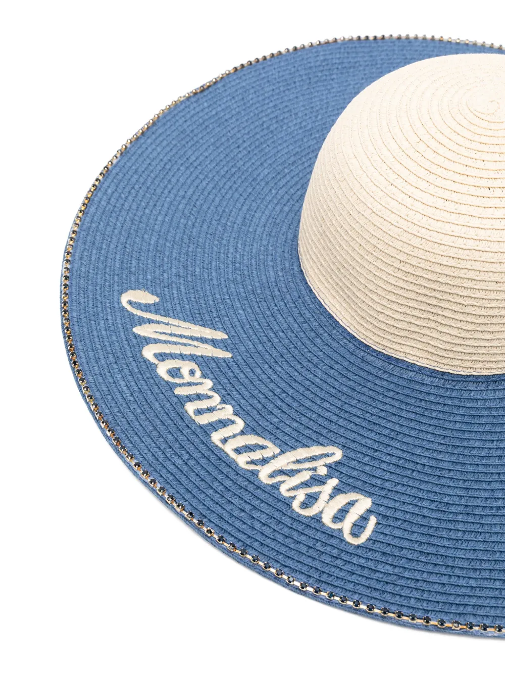 Shop Monnalisa Two-tone Sun Hat In Blue