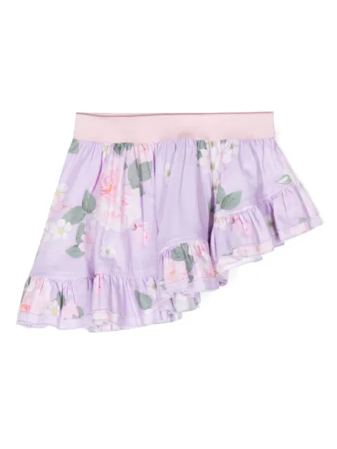Monnalisa falda asimétrica con estampado floral