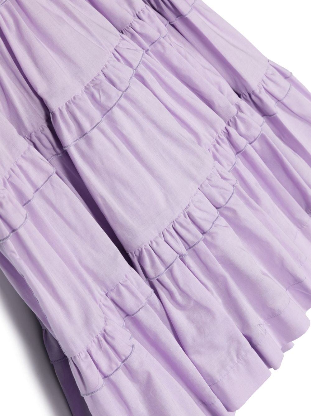 Shop Monnalisa Ruffled Flared Dress In Purple