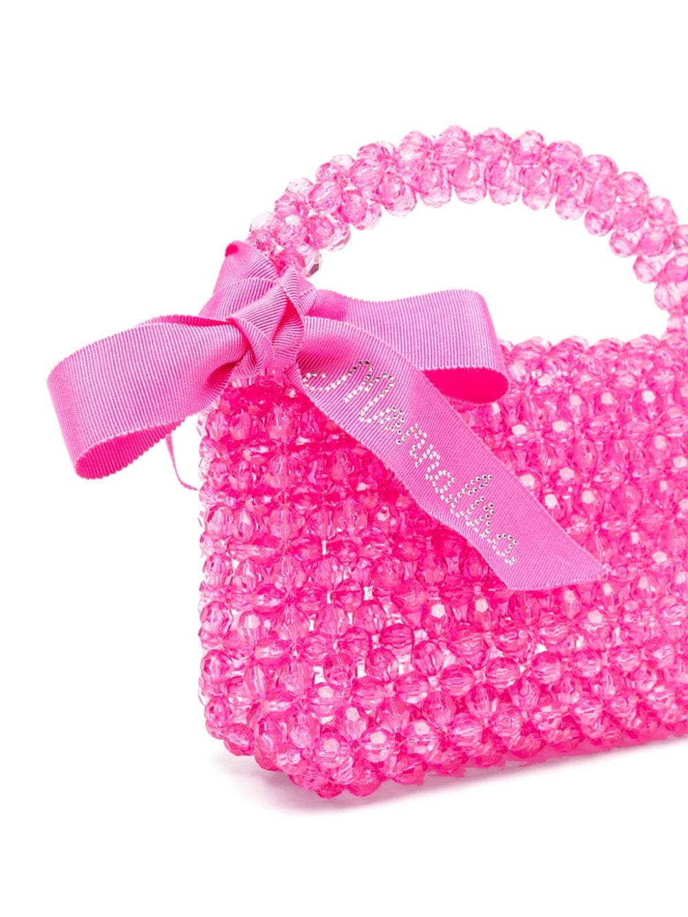 Shop Monnalisa Bead-embellished Tote Bag In Pink