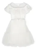 Monnalisa ruffled tulle dress - White