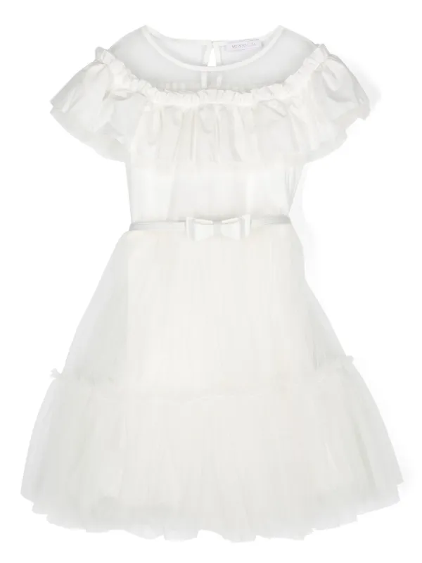Monnalisa ラッフル チュールワンピース | ホワイト | FARFETCH JP
