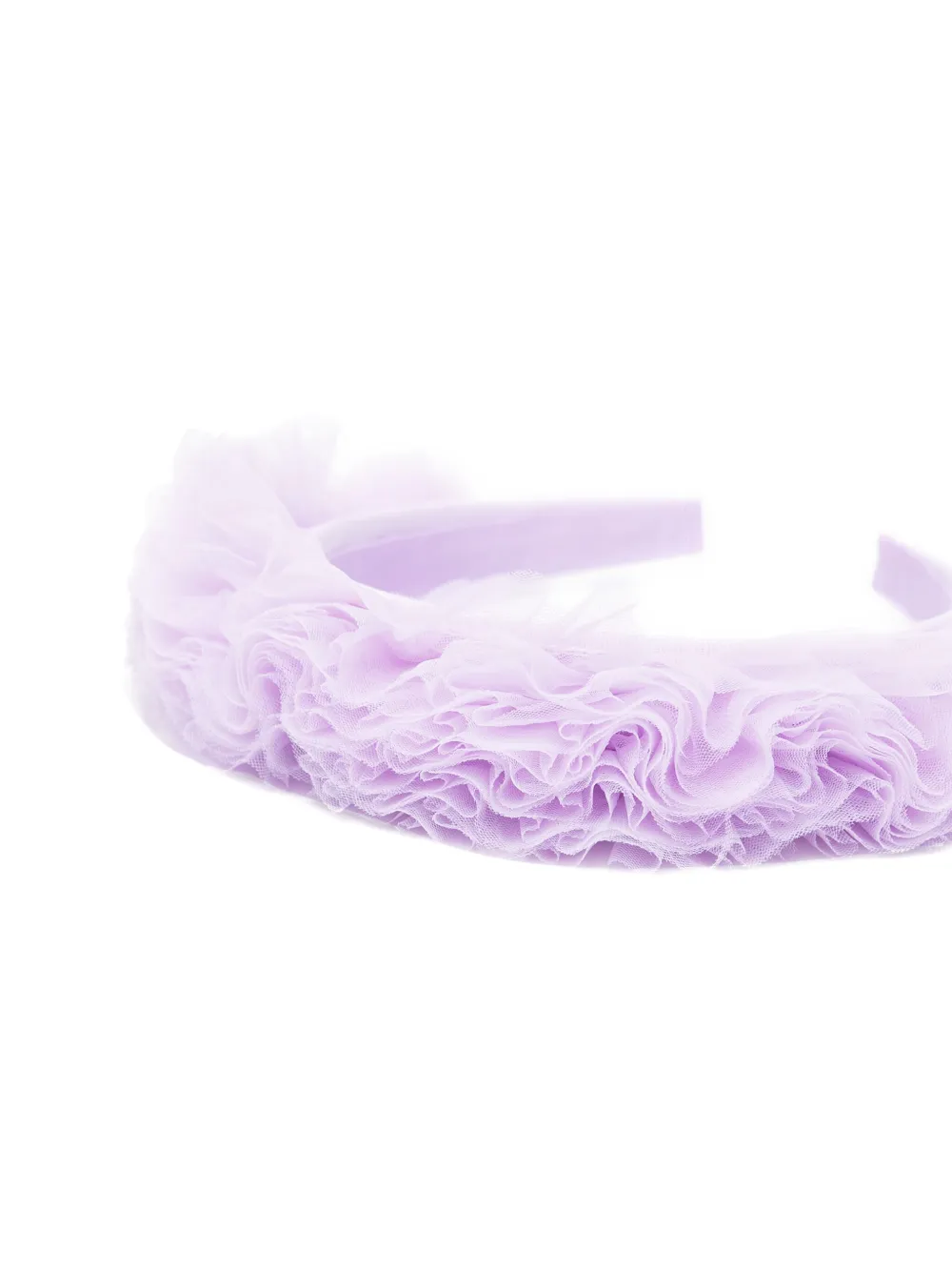 Shop Monnalisa Ruffled Tulle Head Band In Purple