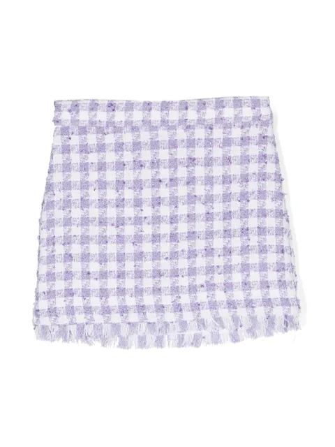 Monnalisa frayed tweed miniskirt