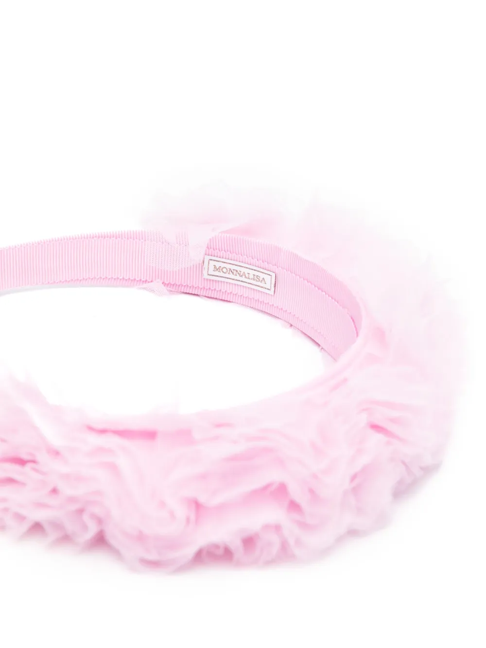 Shop Monnalisa Ruffled Tulle Head Band In Pink