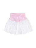 Monnalisa star-print ruffled skirt - White