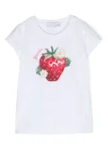 Monnalisa fruit-print round-neck T-shirt - White