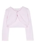 Monnalisa round-neck cropped cardigan - Pink