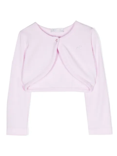 Monnalisa round-neck cropped cardigan
