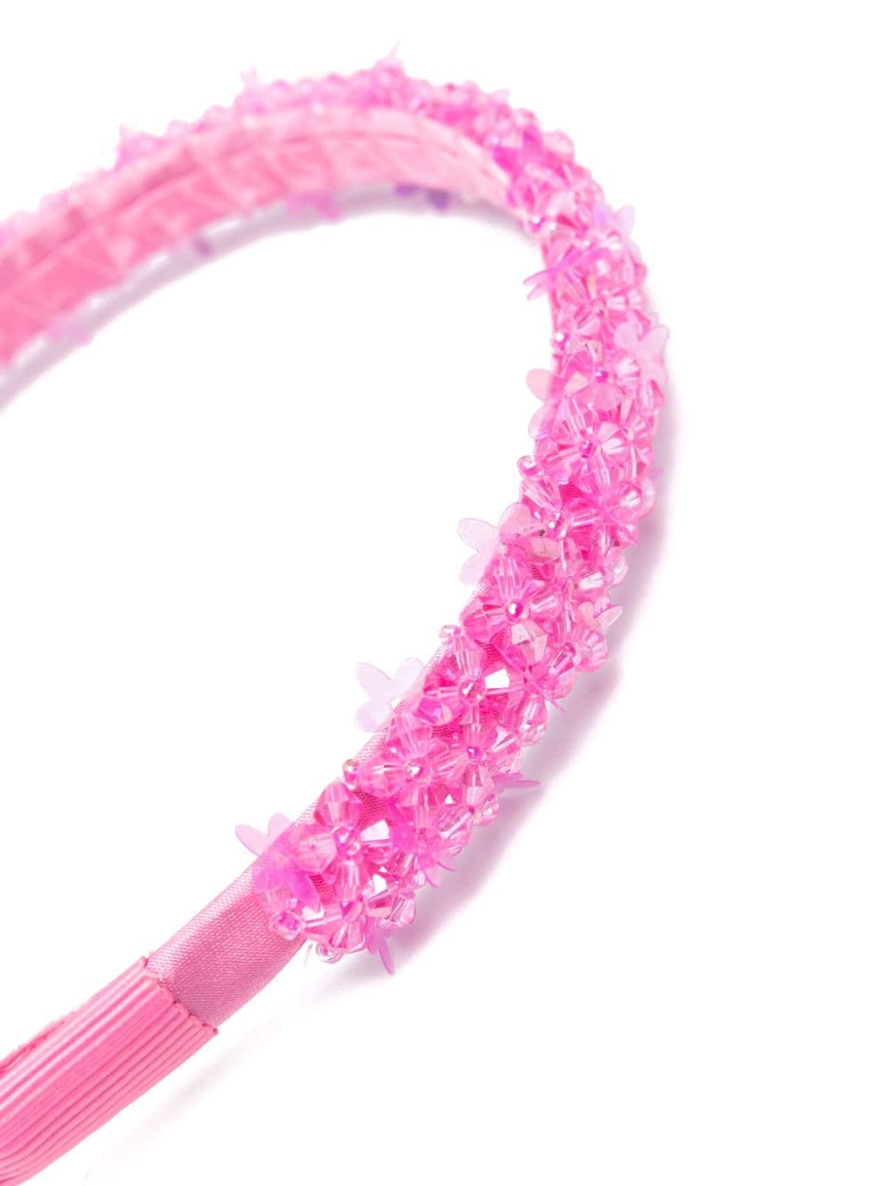 Shop Monnalisa Bead-embellished Headband In Pink