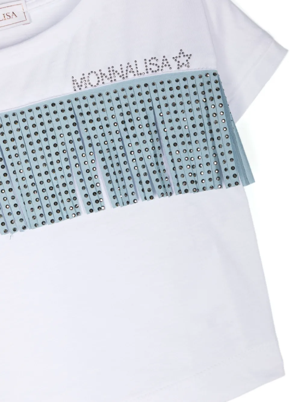 Monnalisa Katoenen T-shirt met logo Wit