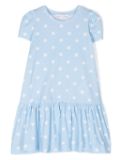 Monnalisa star-print peplum T-shirt dress - Blue