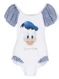 Monnalisa x Disney Donald Duck open-back swimsuit - White