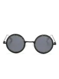 Monnalisa rhinestone-embellished round-frame sunglasses - Black