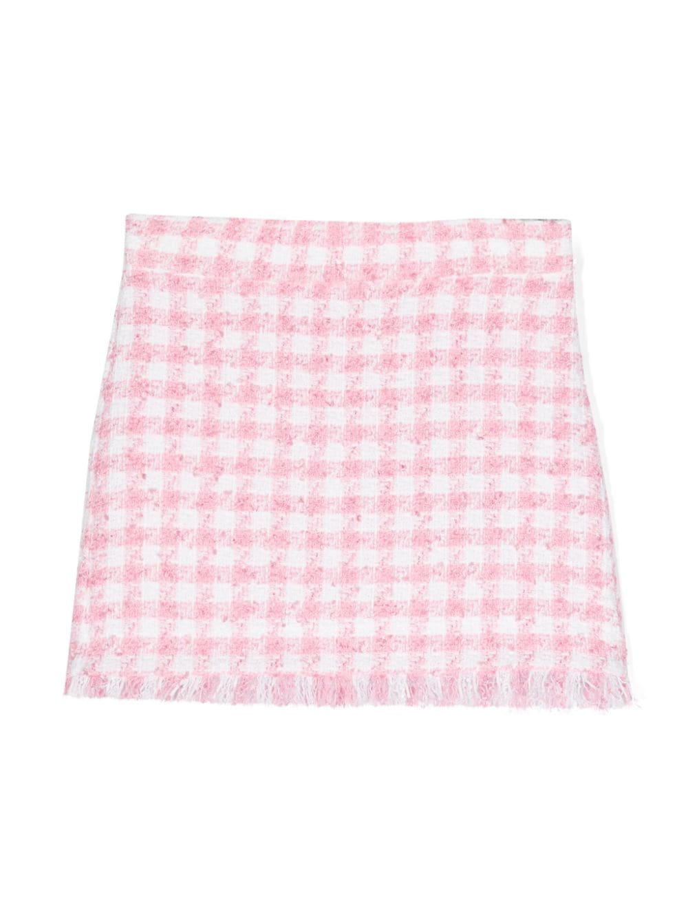 Monnalisa Kids' Houndstooth-pattern Bouclé Skirt In Pink
