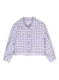 Monnalisa gingham-check tweed jacket - Purple