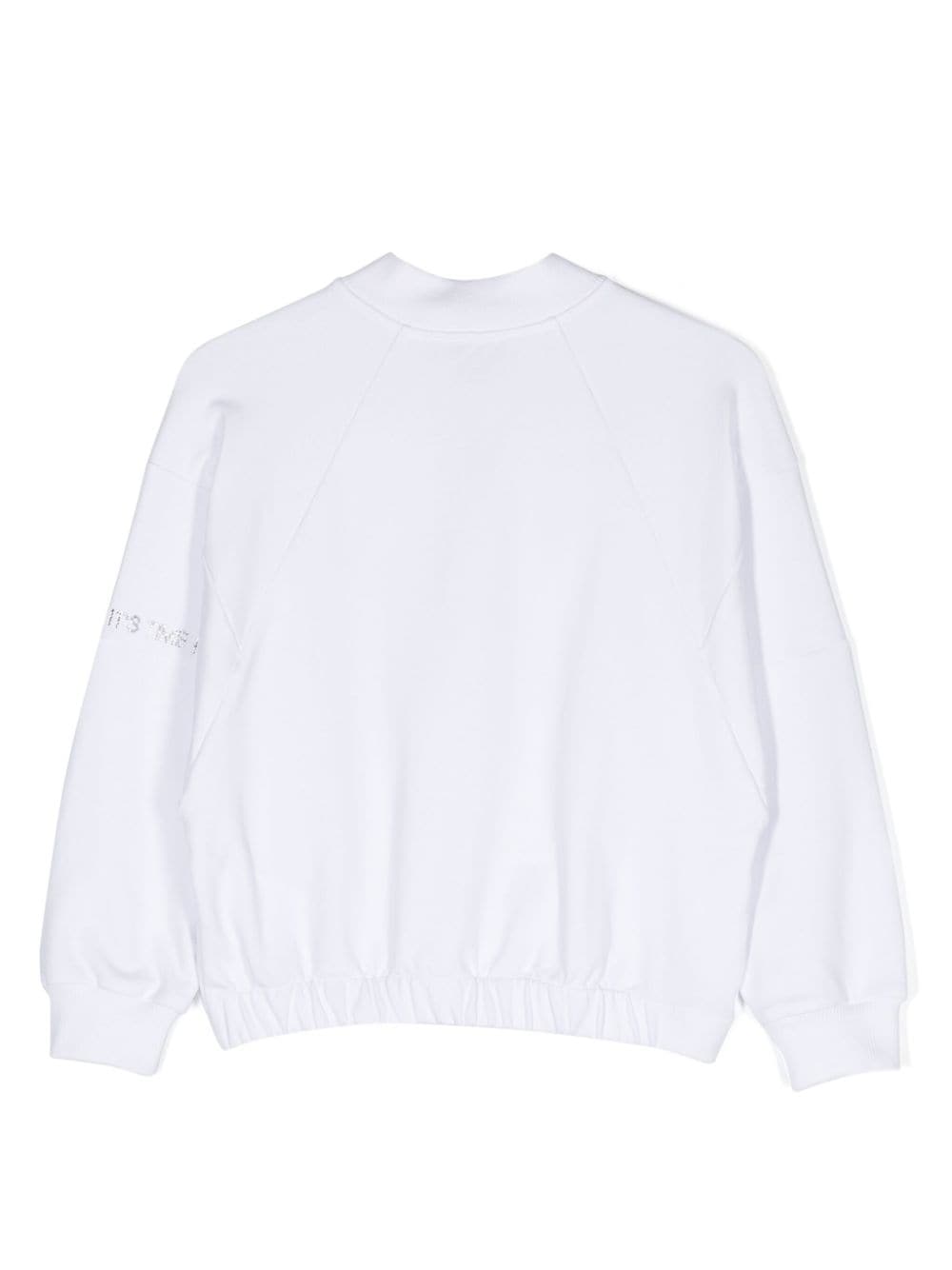 Shop Monnalisa Logo-embellished Zip-up Sweatshirt In White