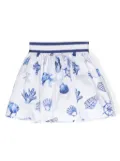 Monnalisa graphic-print pleated skirt - White