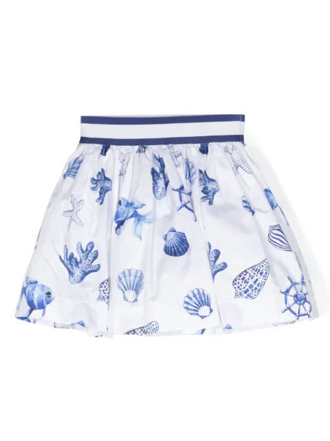 Monnalisa graphic-print pleated skirt