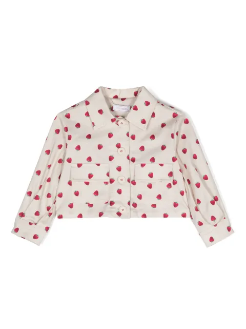 Monnalisa strawberry-print jacket