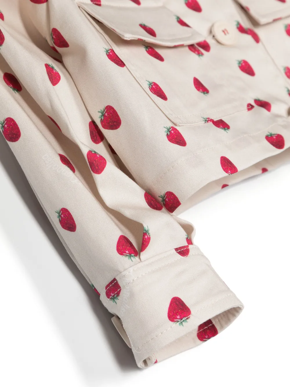 Shop Monnalisa Strawberry-print Jacket In Neutrals