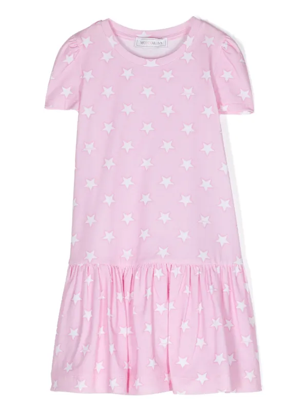 Monnalisa star-print Casual Dress | Pink | FARFETCH AU