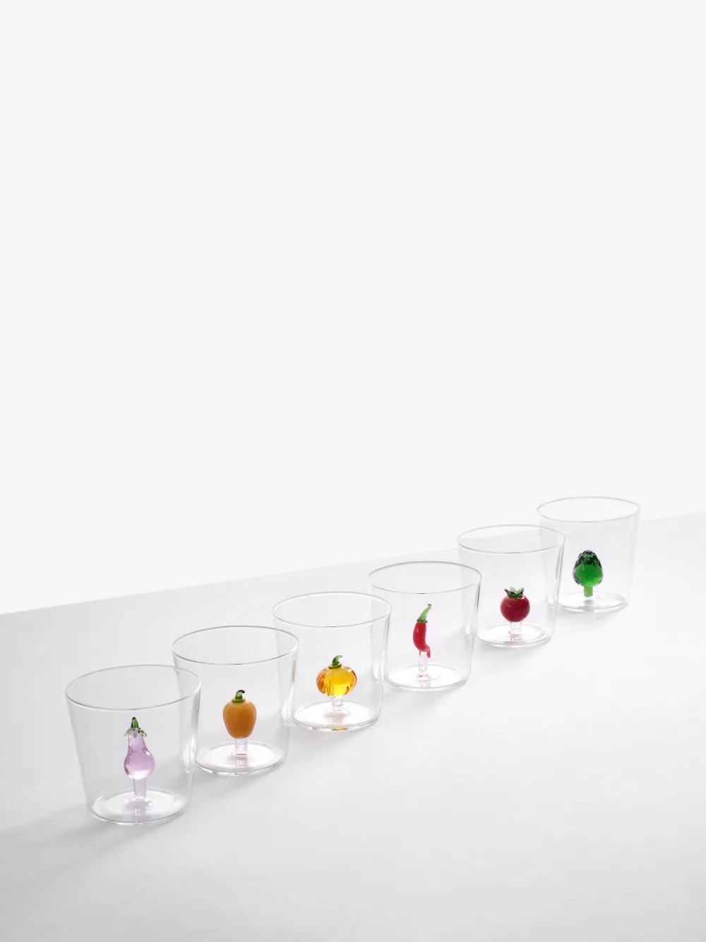 Ichendorf Milano Vegetables Glass Tumblers (set Of Six) In Neutrals
