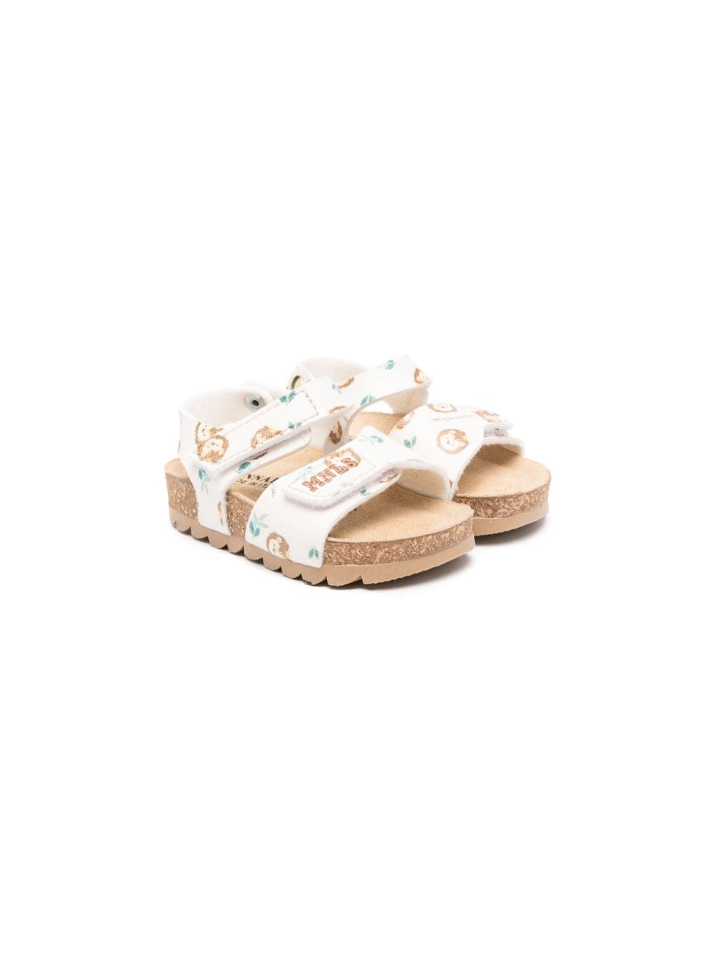 Monnalisa Babies' Touch-strap Leather Sandals In Neutrals