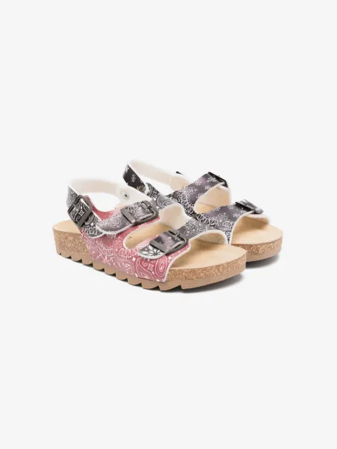 Monnalisa paisley-print leather sandals