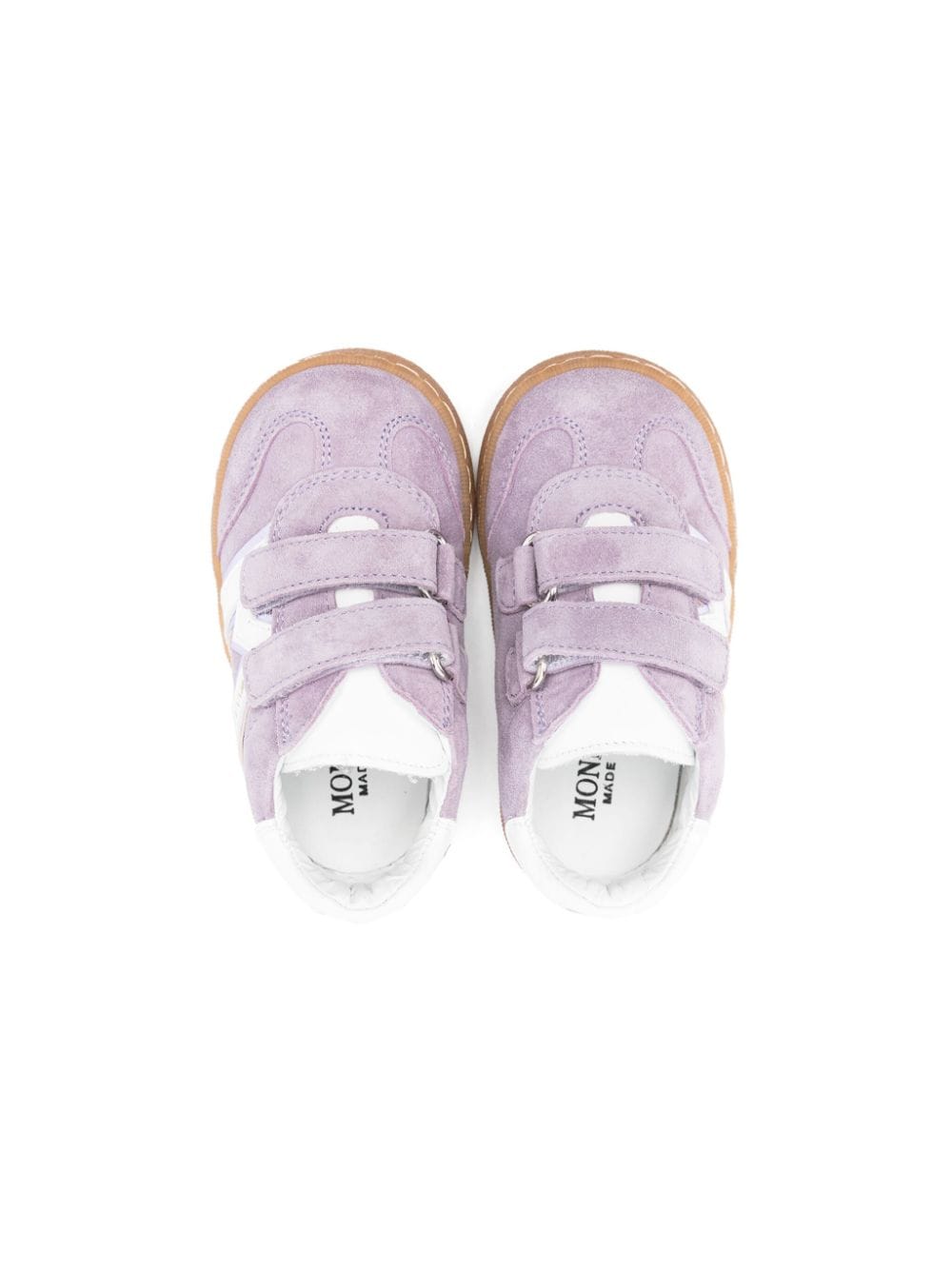 Shop Monnalisa Logo-appliqué Suede Sneakers In Purple