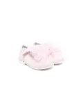 Monnalisa ruffled leather ballerinas - Pink