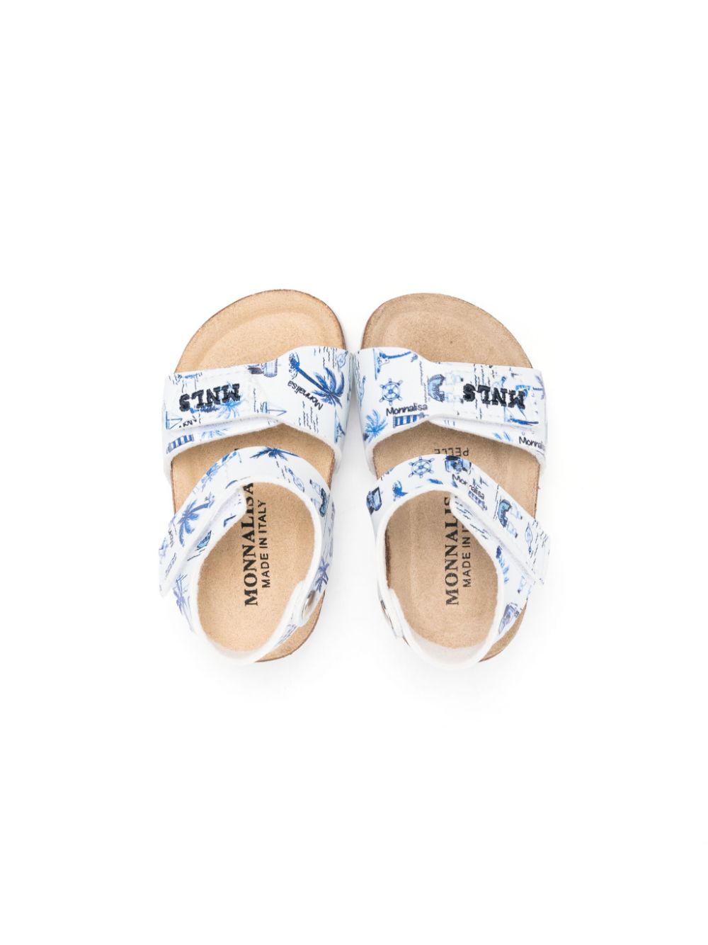 Monnalisa graphic-print leather sandals Blue