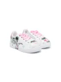 Monnalisa Disney-print leather sneakers - White