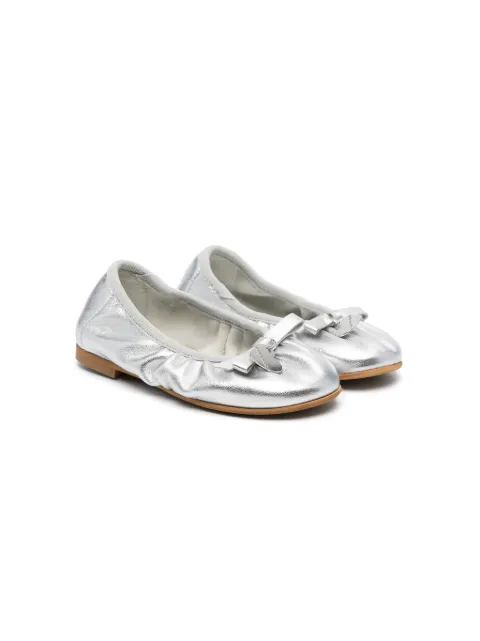 Monnalisa bow leather ballerina shoes