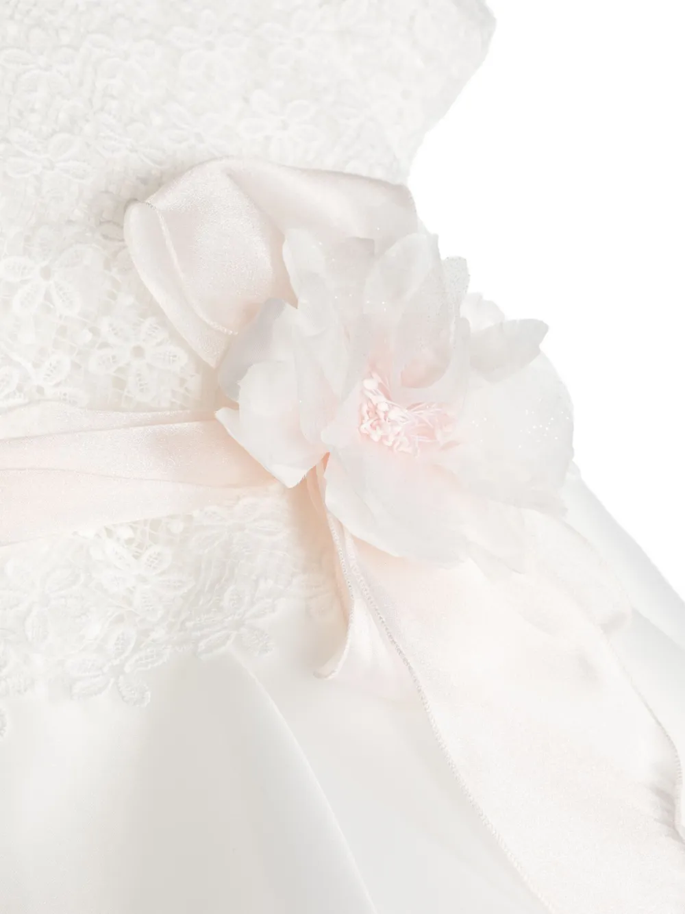 Monnalisa Doroty flared jurk met bloemapplicatie Wit