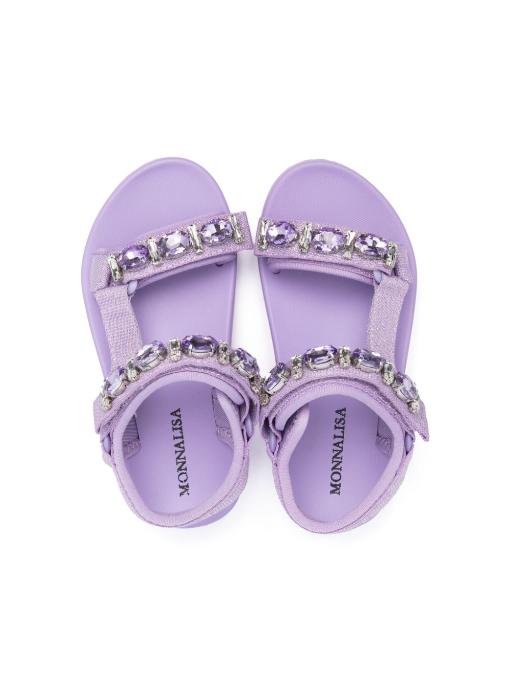 Shop Monnalisa Gem-detailed Sandals In Purple