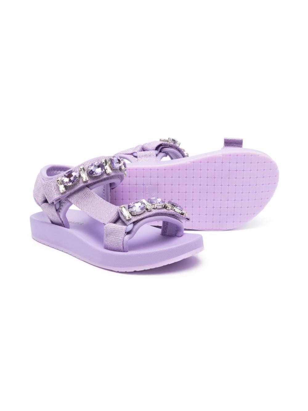 Shop Monnalisa Gem-detailed Sandals In Purple