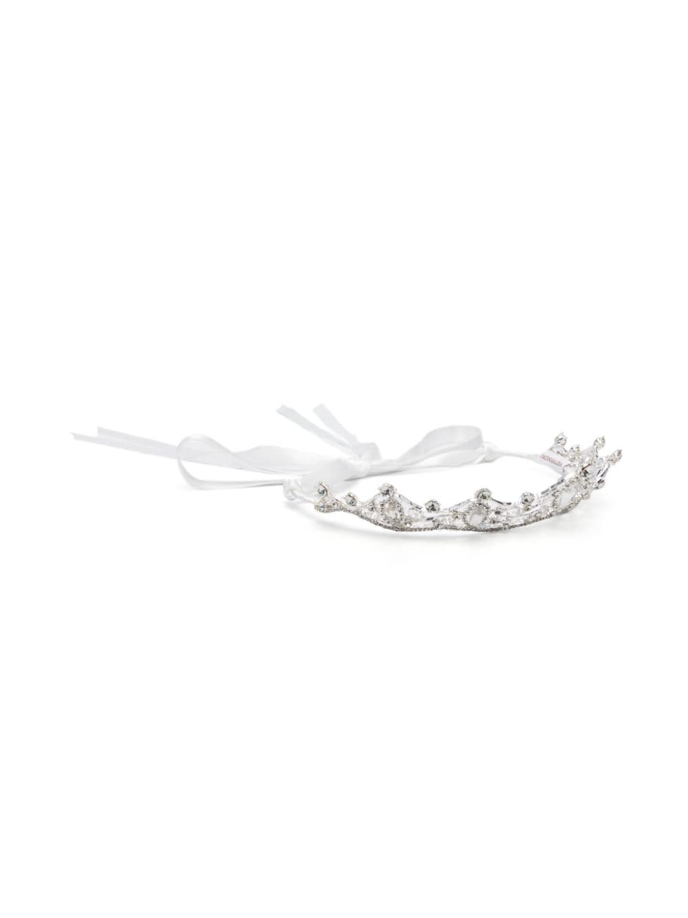 Monnalisa Kids' Crystal-embellished Tie-fastening Head Band In White
