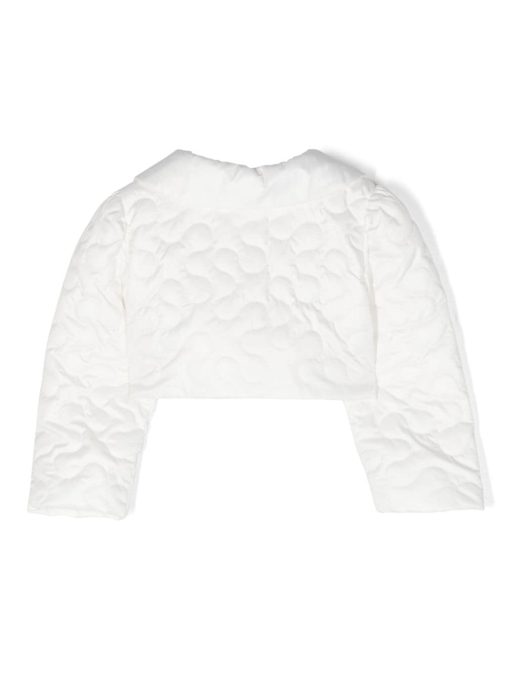 Shop Monnalisa Bow-detail Quilted Padded Jacket In White