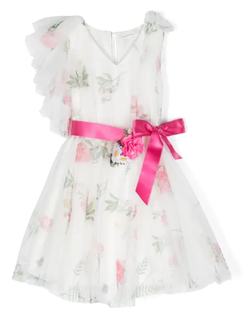 Monnalisa floral-print V-neck dress