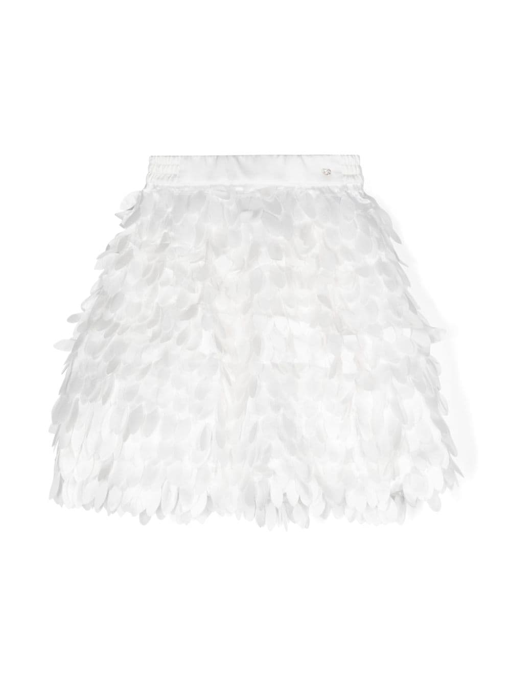 Monnalisa Kids' Appliqué-detail Slip-on Skirt In White