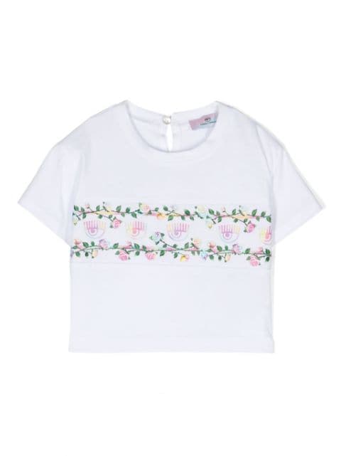 Chiara Ferragni Kids Eyelike-motif cotton T-shirt