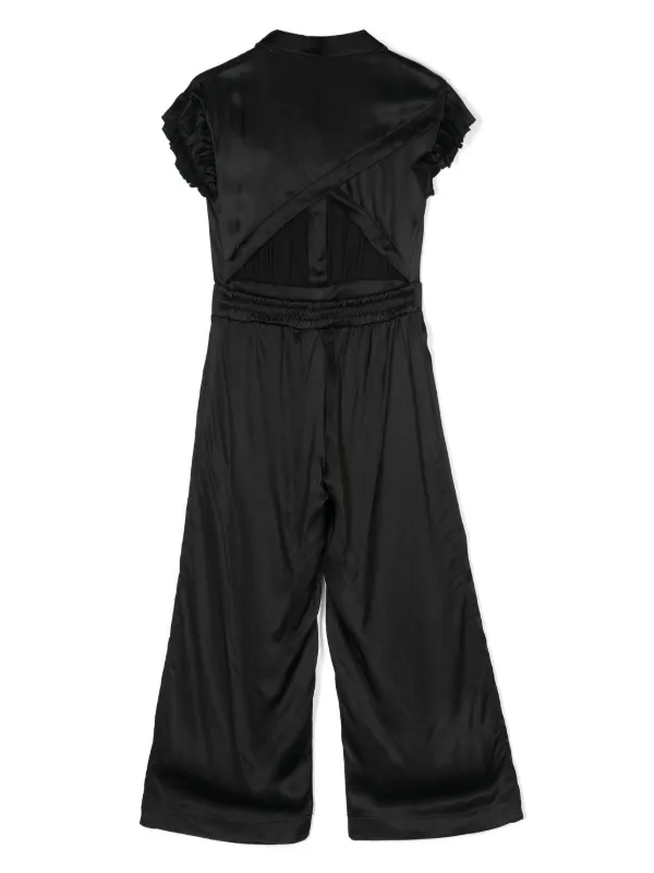 Monnalisa cut-out Satin Jumpsuit Black FARFETCH KW