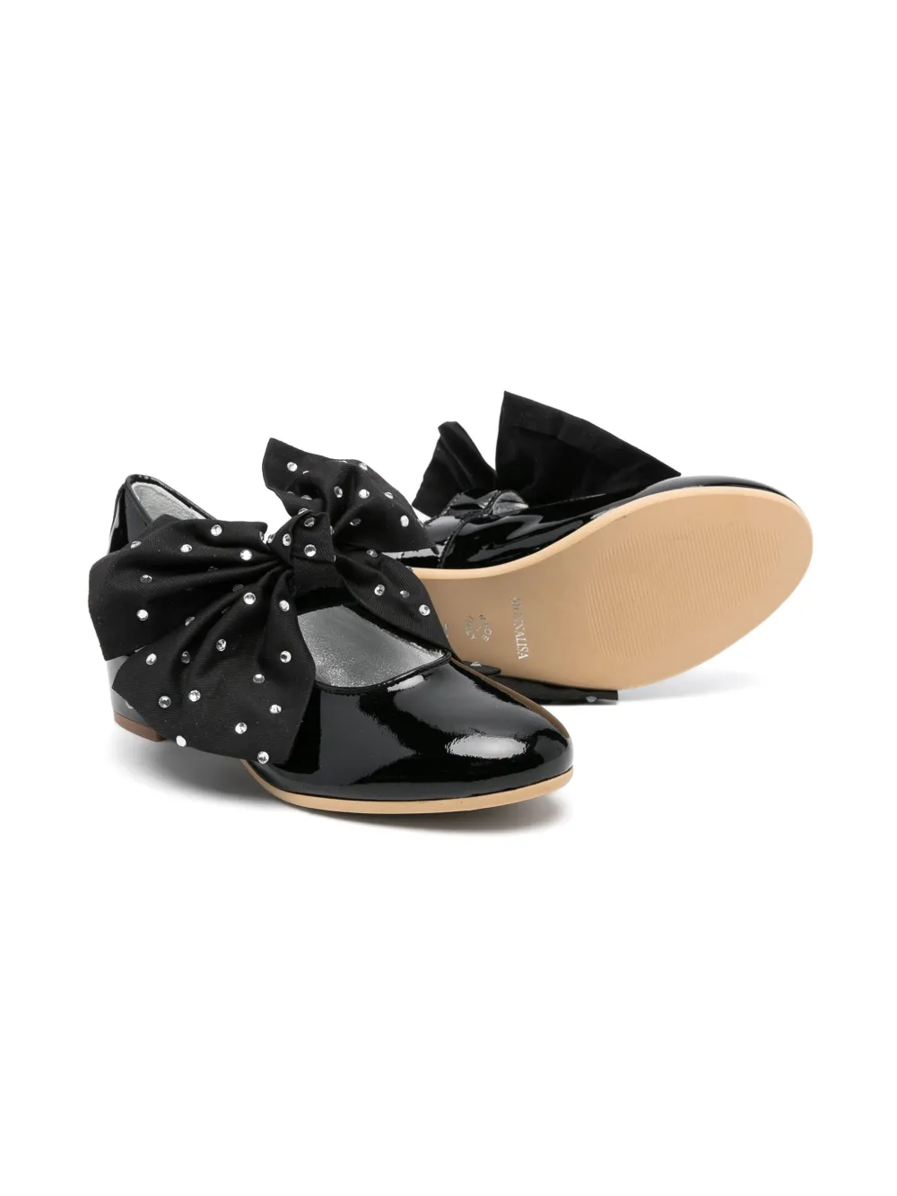 Monnalisa Ballerina's met oversized strik - Zwart