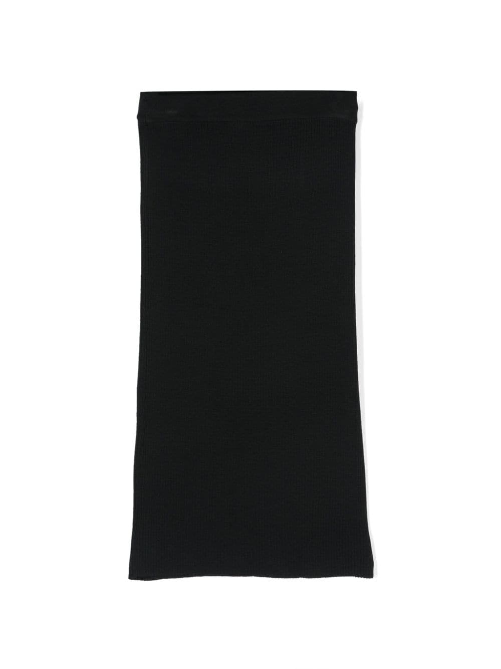 Shop Monnalisa Ribbed-knit Midi Skirt In Black